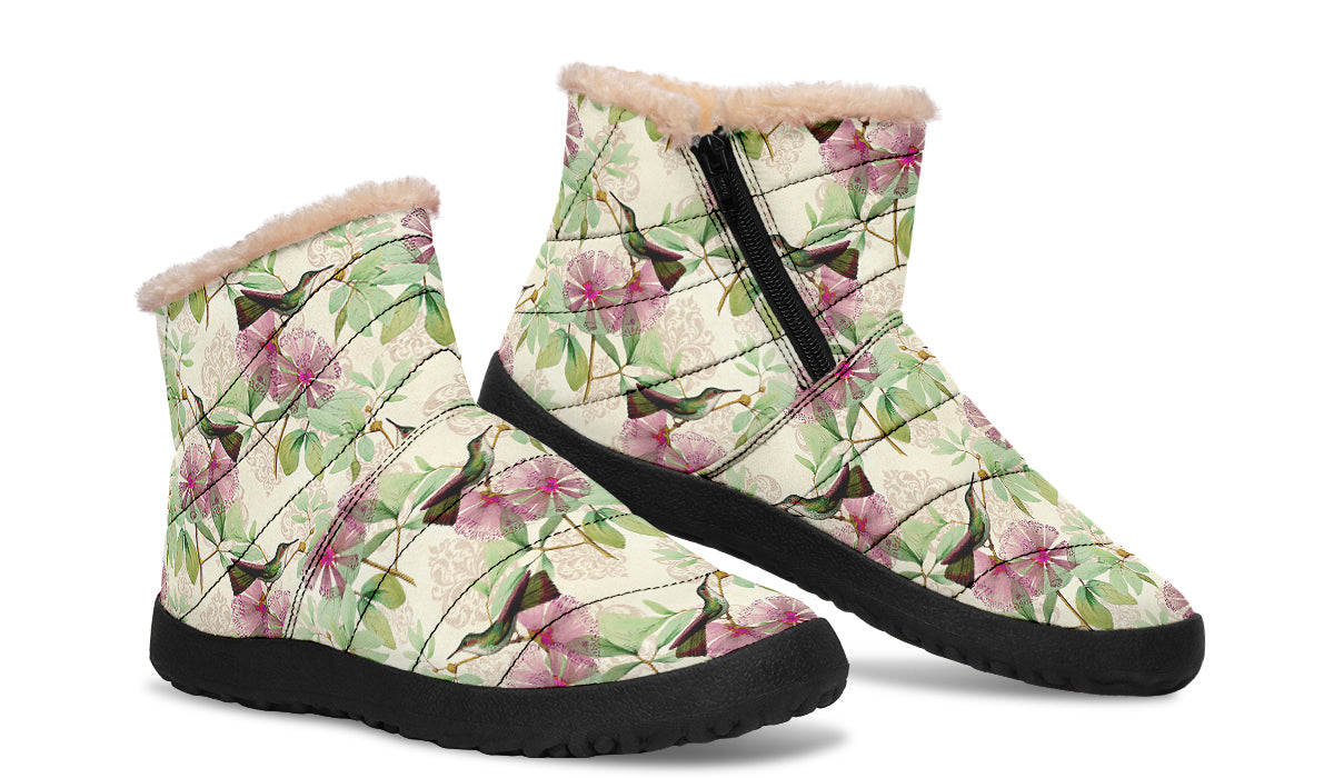 Hummingbirds Faux Fur Ankle Boots