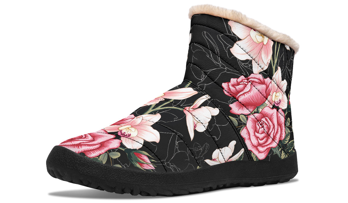 In Bloom Faux Fur Ankle Boots Offbeat Sweetie