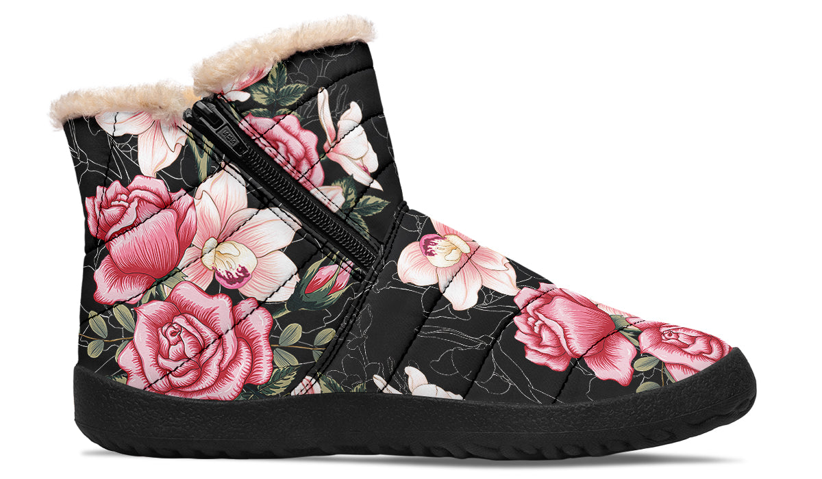 In Bloom Faux Fur Ankle Boots Offbeat Sweetie