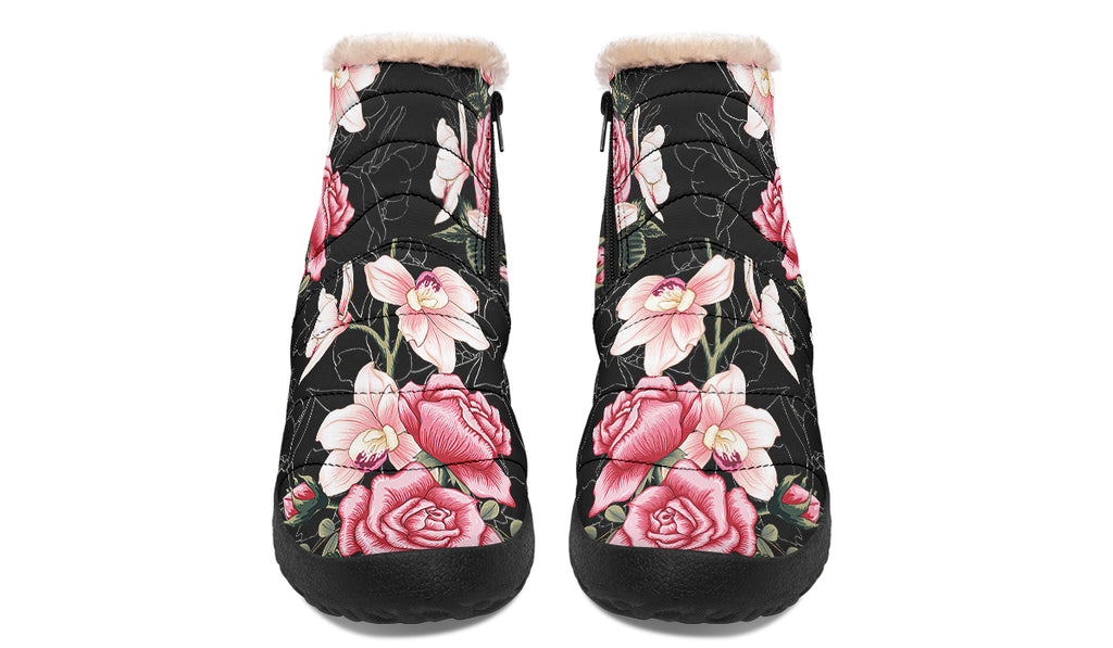 In Bloom Faux Fur Ankle Boots Offbeat Sweetie