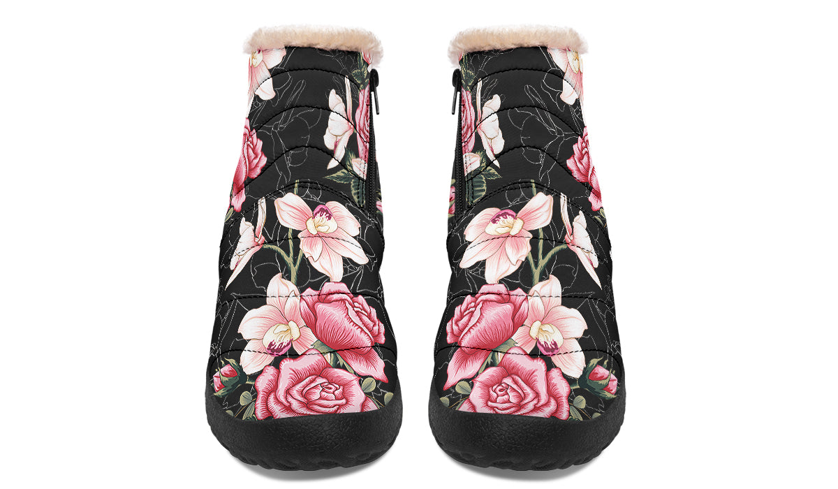 In Bloom Faux Fur Ankle Boots Offbeat Sweetie