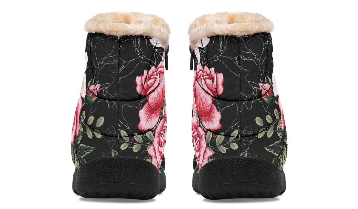 In Bloom Faux Fur Ankle Boots Offbeat Sweetie