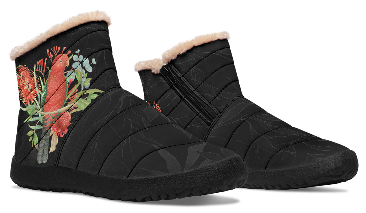 King Parrot Faux Fur Ankle Boots Offbeat Sweetie