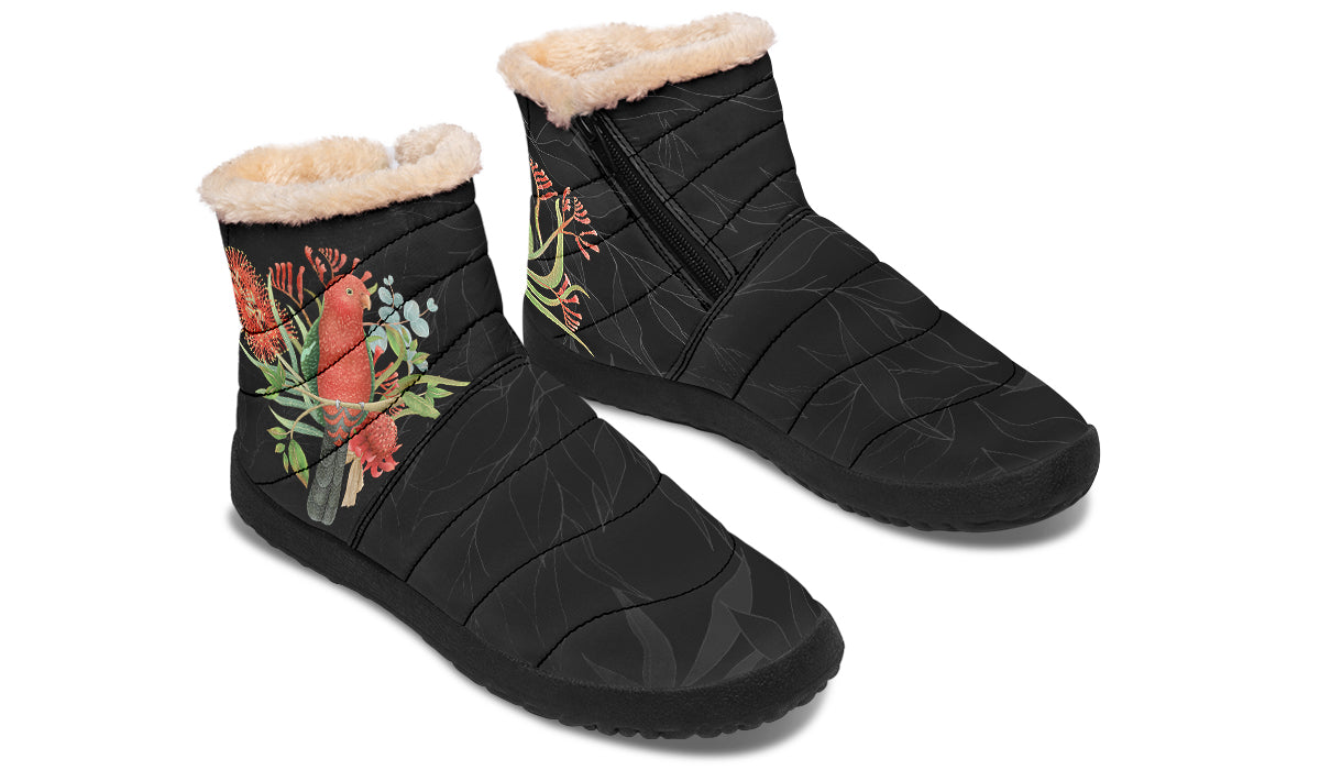 King Parrot Faux Fur Ankle Boots Offbeat Sweetie