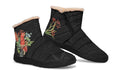 King Parrot Faux Fur Ankle Boots Black Sole Offbeat Sweetie