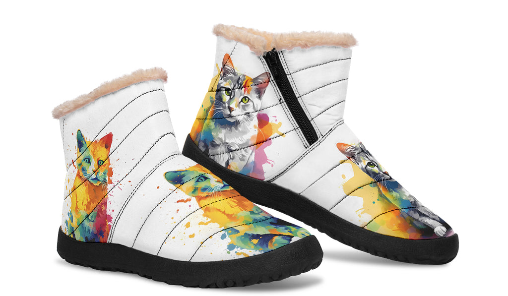 Kitty On My Foot Faux Fur Ankle Boots
