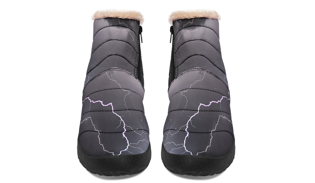 Lightning Crashes Faux Fur Ankle Boots