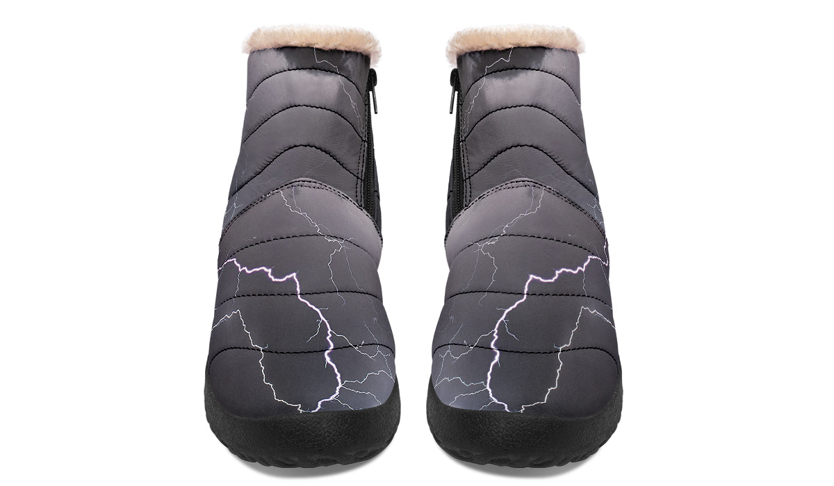 Lightning Crashes Faux Fur Ankle Boots