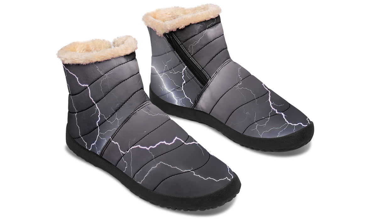 Lightning Crashes Faux Fur Ankle Boots