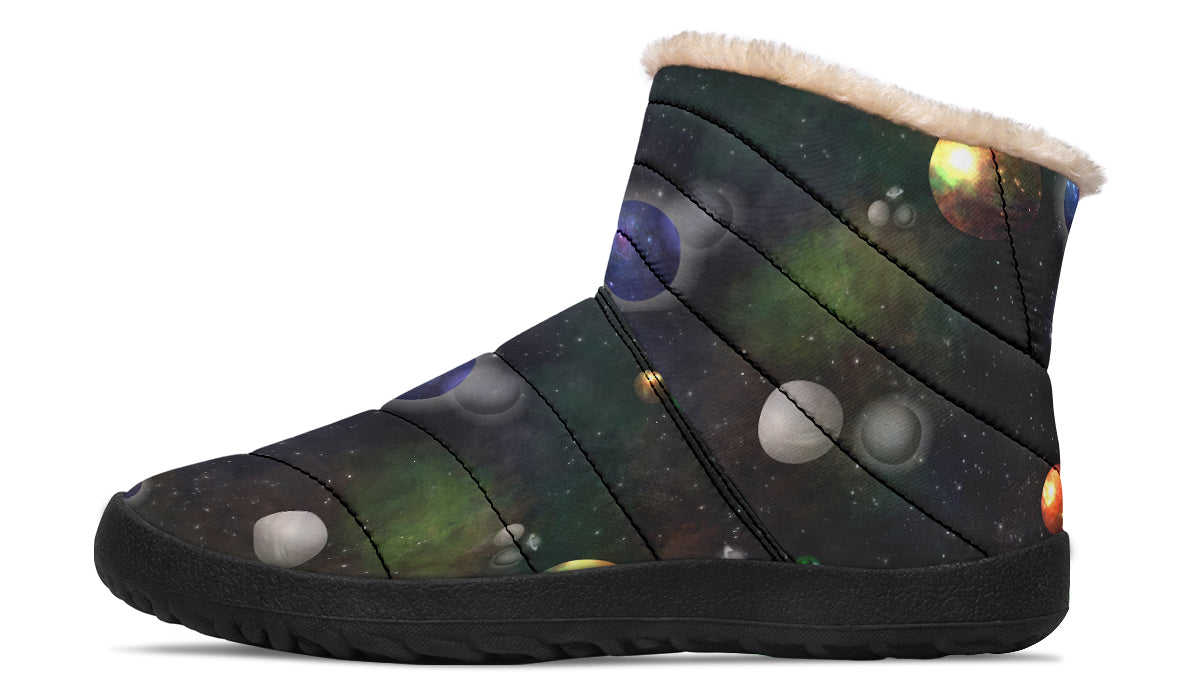 Lost In Space Faux Fur Ankle Boots Offbeat Sweetie