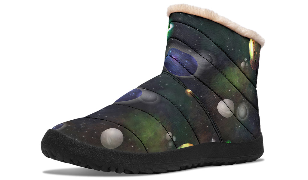 Lost In Space Faux Fur Ankle Boots Offbeat Sweetie