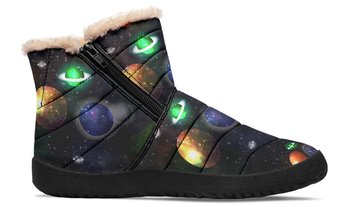 Lost In Space Faux Fur Ankle Boots Offbeat Sweetie