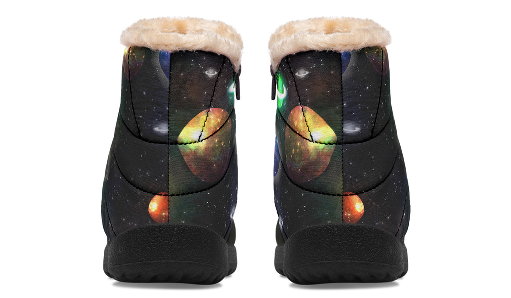 Lost In Space Faux Fur Ankle Boots Offbeat Sweetie