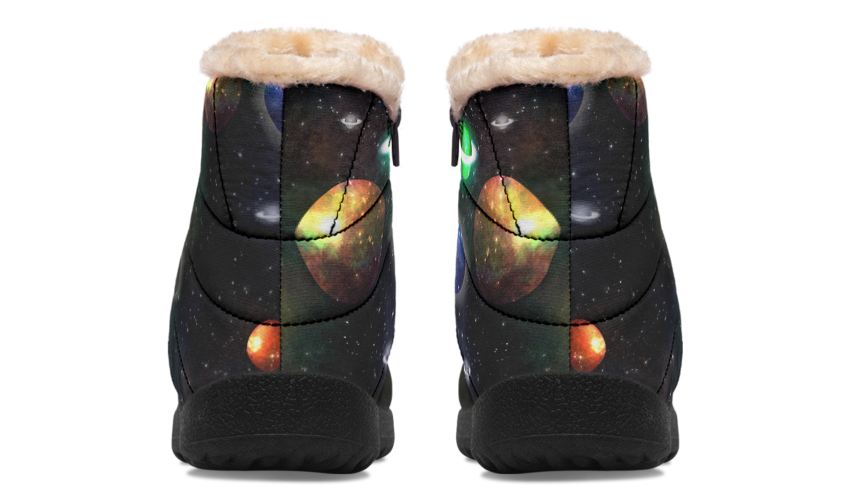 Lost In Space Faux Fur Ankle Boots Offbeat Sweetie