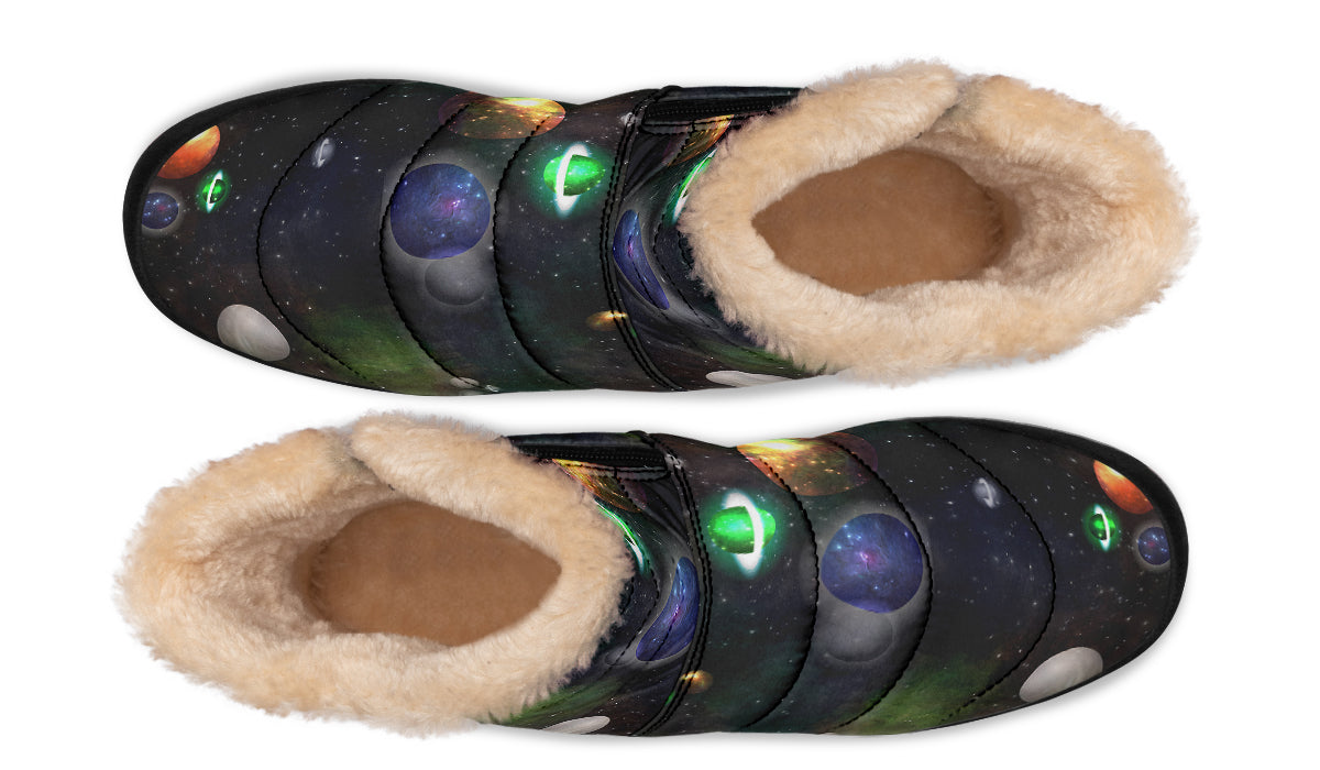 Lost In Space Faux Fur Ankle Boots Offbeat Sweetie