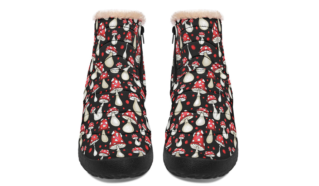 Mushrooms Faux Fur Ankle Boots
