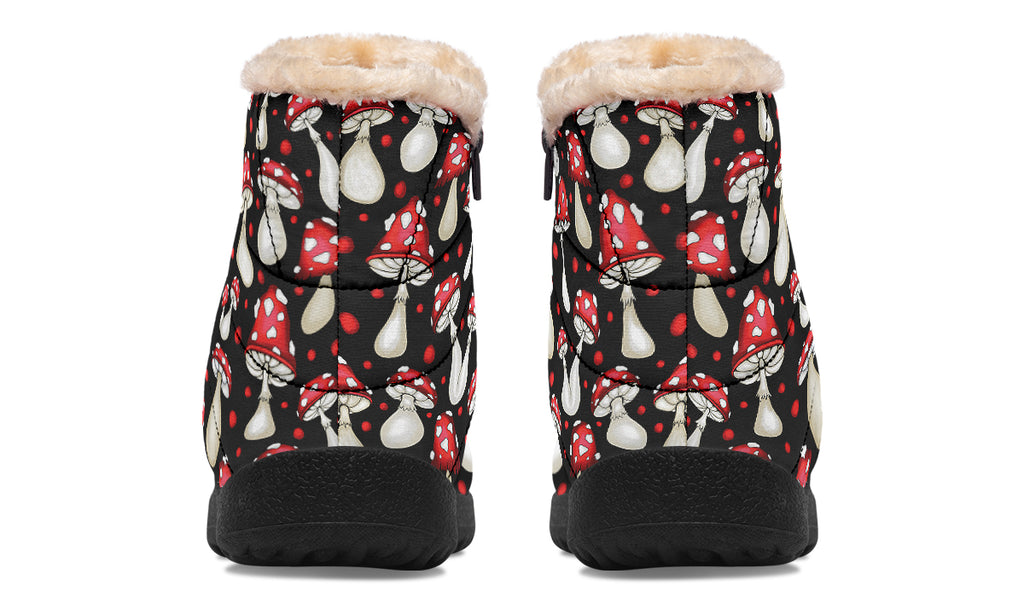 Mushrooms Faux Fur Ankle Boots
