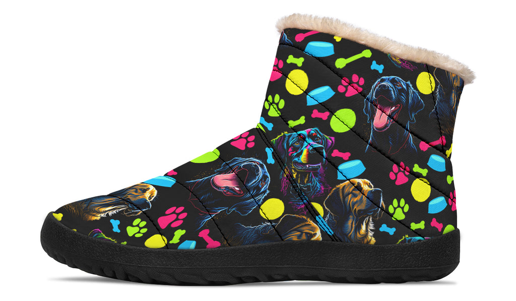 Neon Dogs Faux Fur Ankle Boots