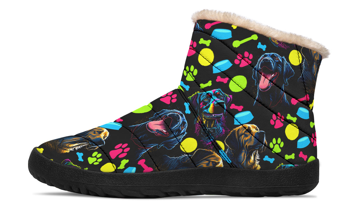 Neon Dogs Faux Fur Ankle Boots