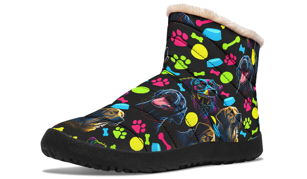 Neon Dogs Faux Fur Ankle Boots
