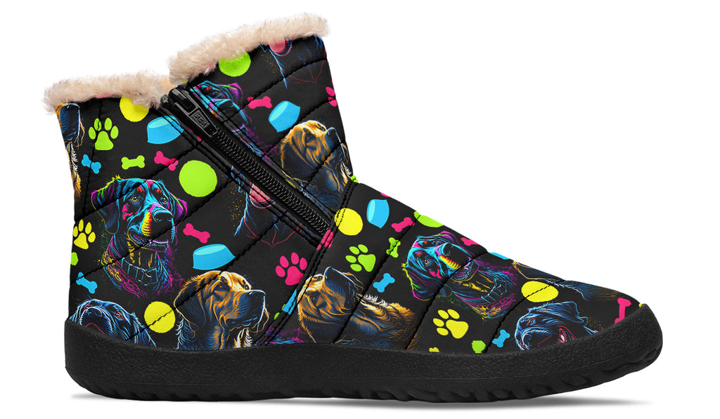 Neon Dogs Faux Fur Ankle Boots