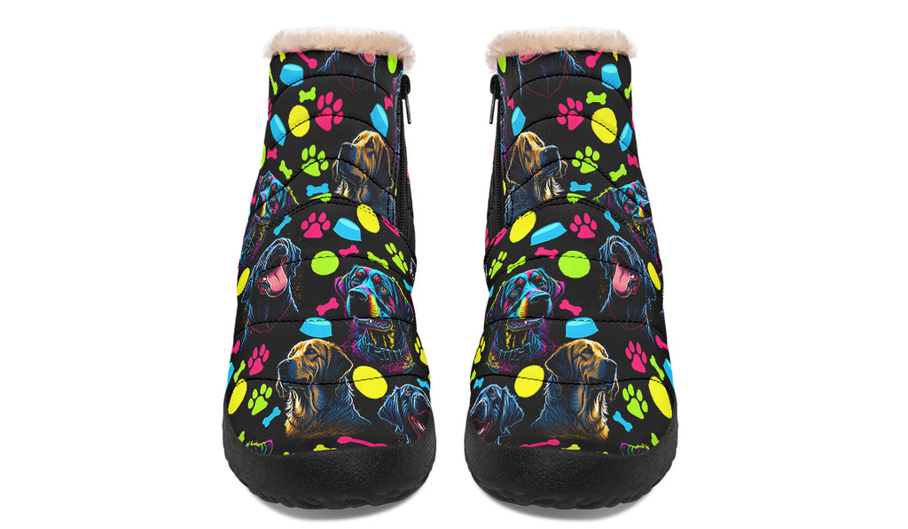 Neon Dogs Faux Fur Ankle Boots