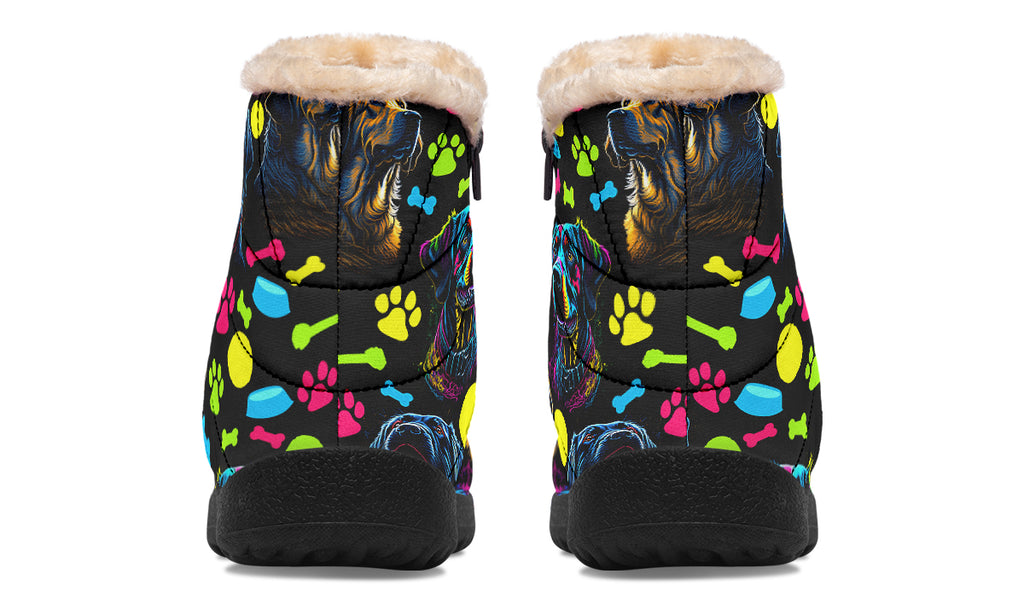 Neon Dogs Faux Fur Ankle Boots