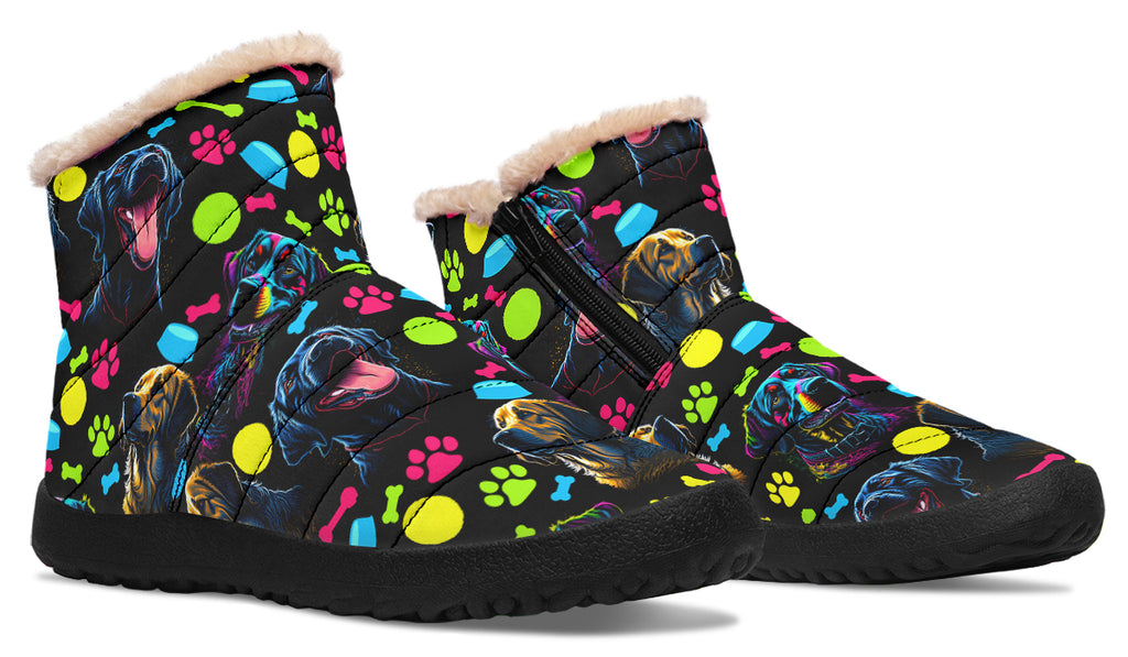 Neon Dogs Faux Fur Ankle Boots