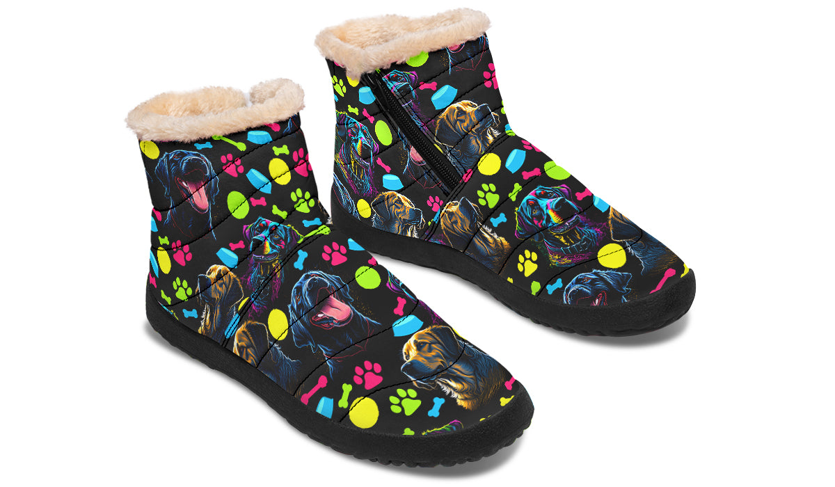 Neon Dogs Faux Fur Ankle Boots