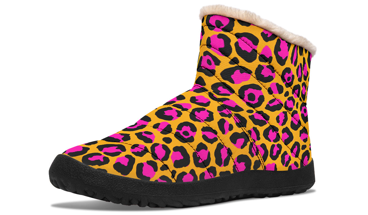 Neon Leopard x Neon Safari Mismatch Faux Fur Ankle Boots