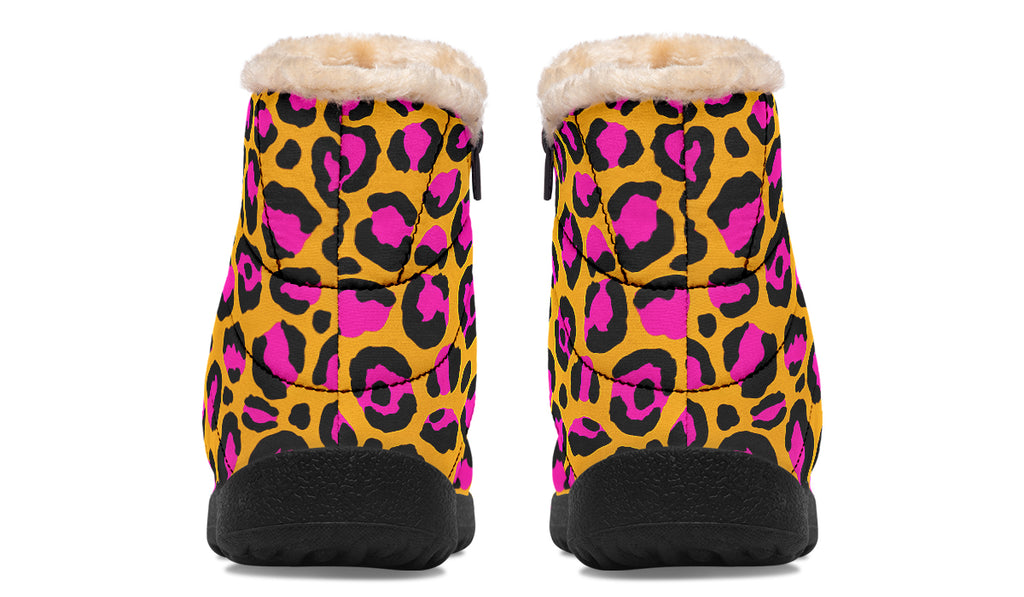 Neon Safari Faux Fur Ankle Boots