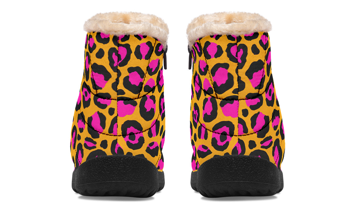 Neon Safari Faux Fur Ankle Boots