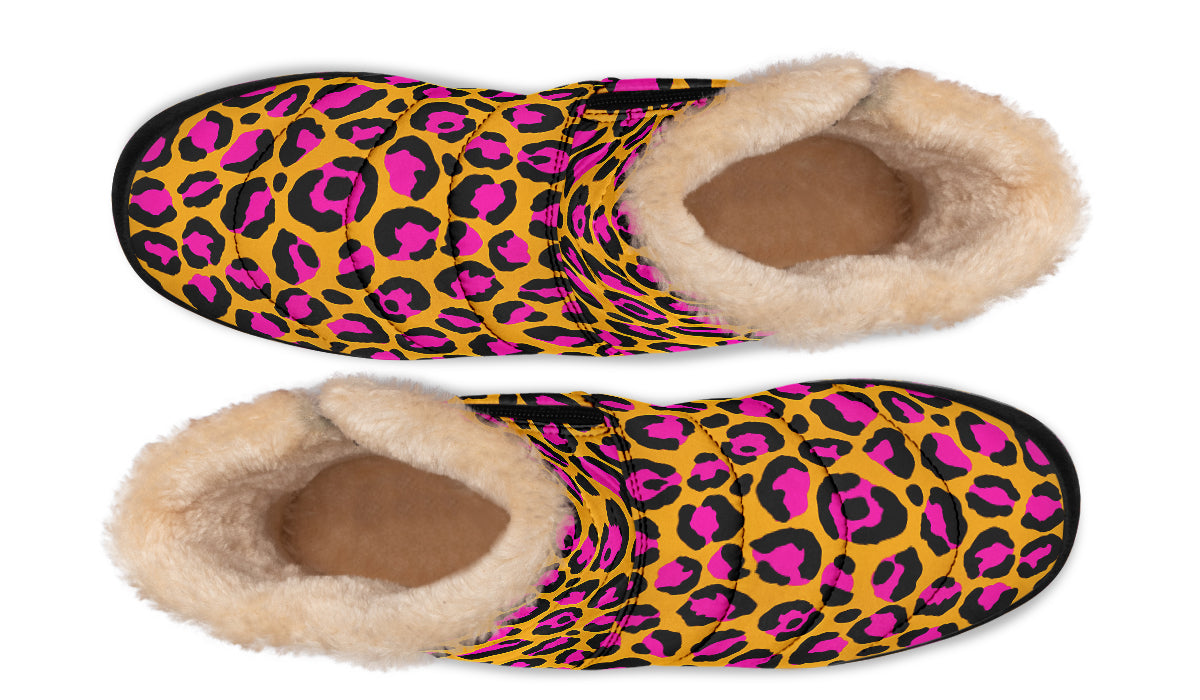 Neon Safari Faux Fur Ankle Boots