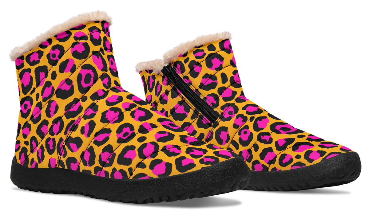 Neon Safari Faux Fur Ankle Boots