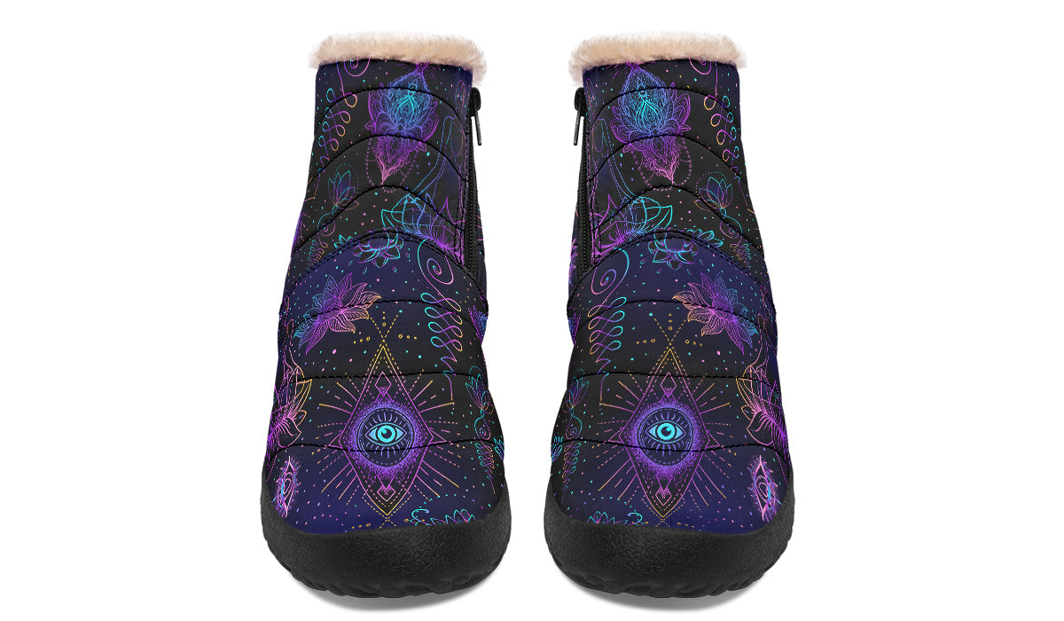 Oracles Eye Faux Fur Ankle Boots