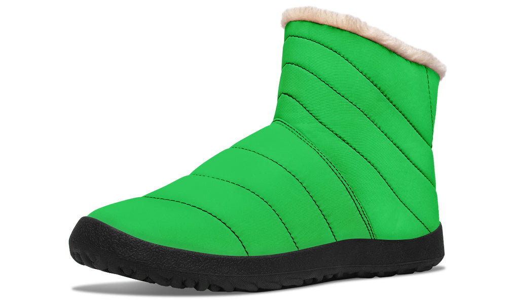 Orange and Green Mismatch Faux Fur Ankle Boots