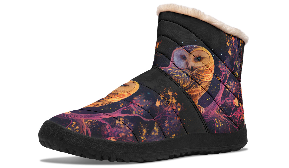Owls Faux Fur Ankle Boots