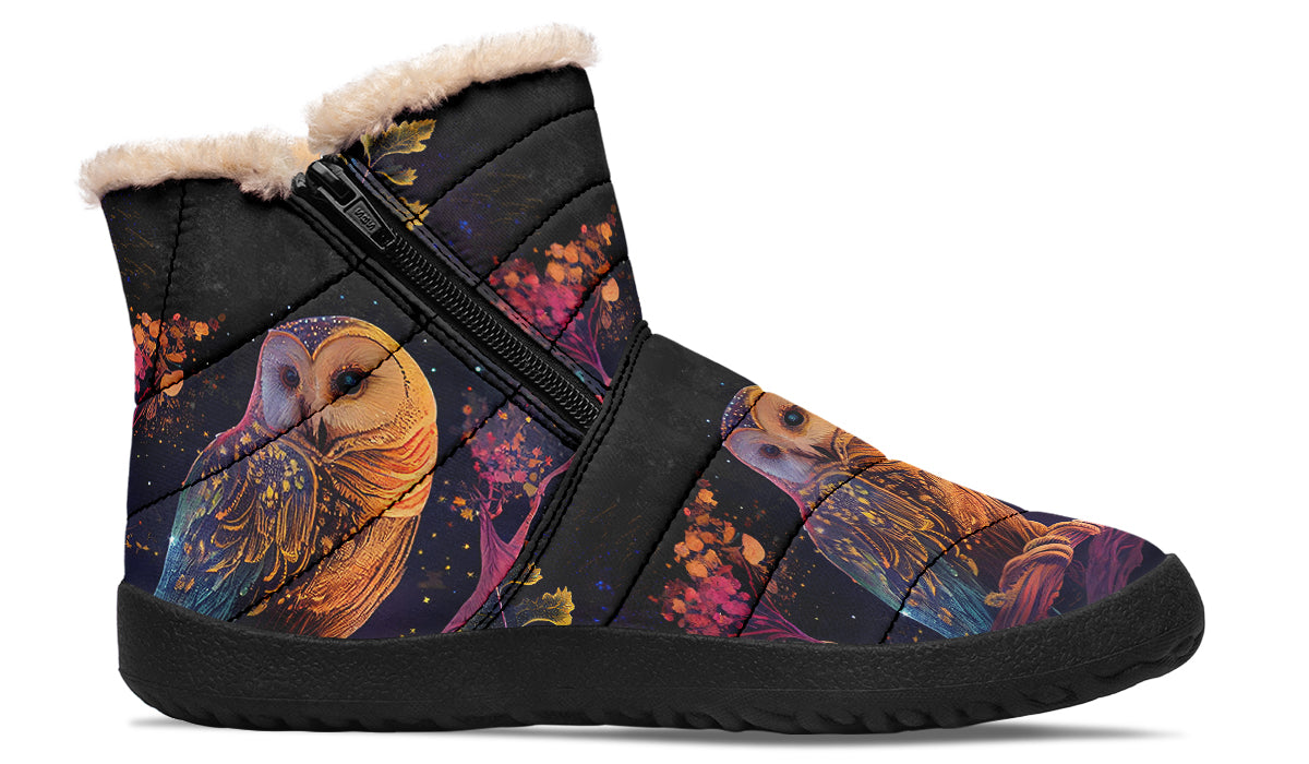 Owls Faux Fur Ankle Boots