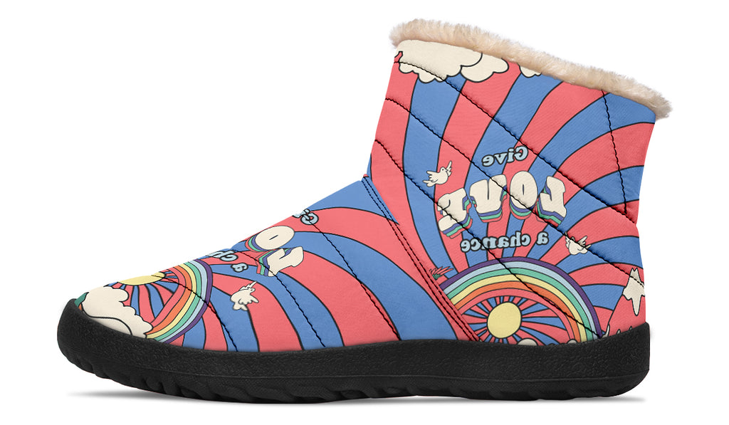 Peace And Love Faux Fur Ankle Boots