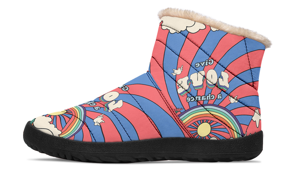 Peace And Love Faux Fur Ankle Boots