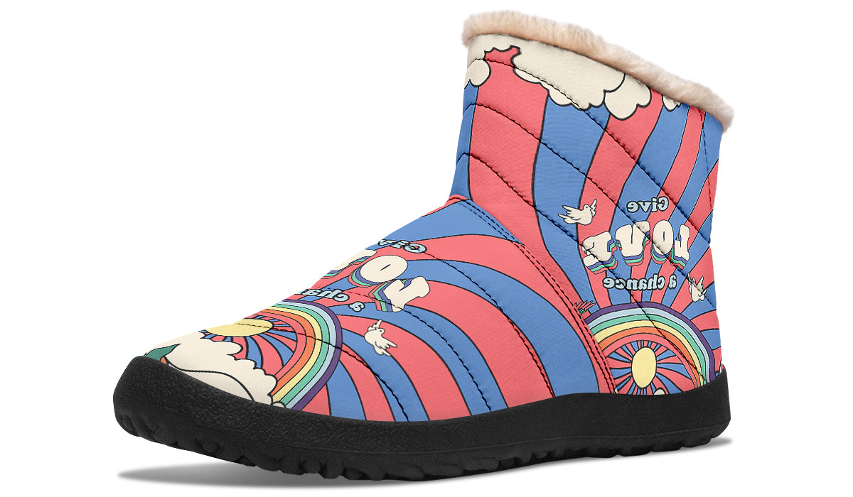 Peace And Love Faux Fur Ankle Boots