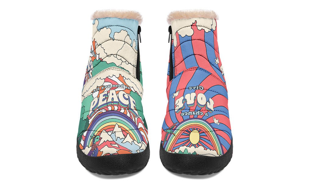 Peace And Love Faux Fur Ankle Boots