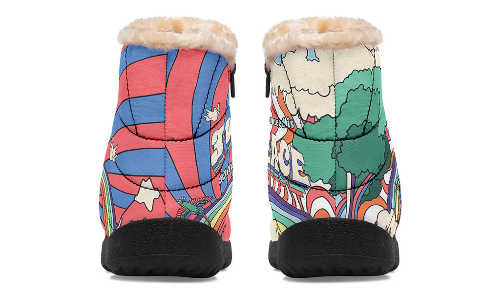 Peace And Love Faux Fur Ankle Boots