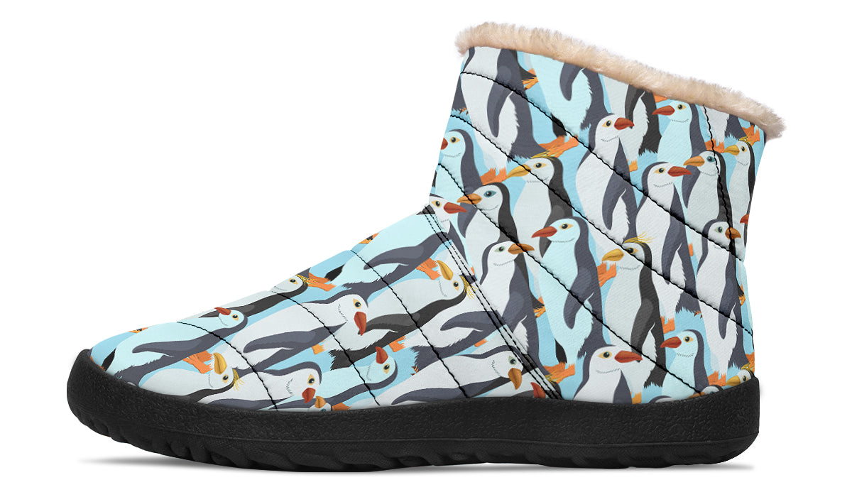Penguin Party Faux Fur Ankle Boots
