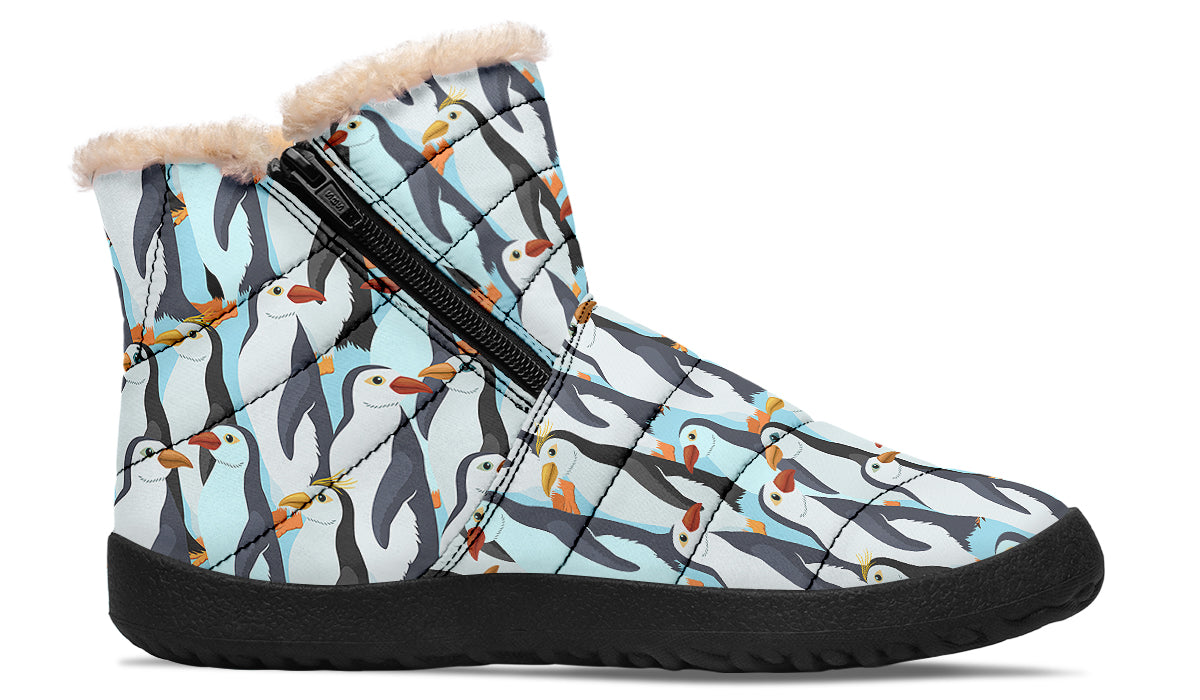 Penguin Party Faux Fur Ankle Boots