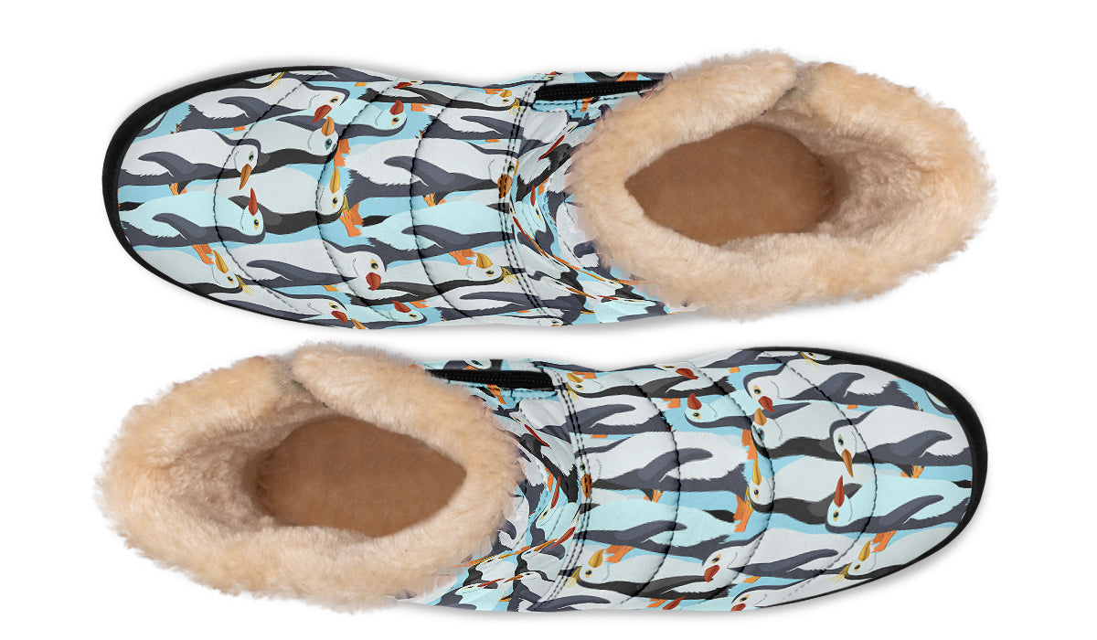 Penguin Party Faux Fur Ankle Boots