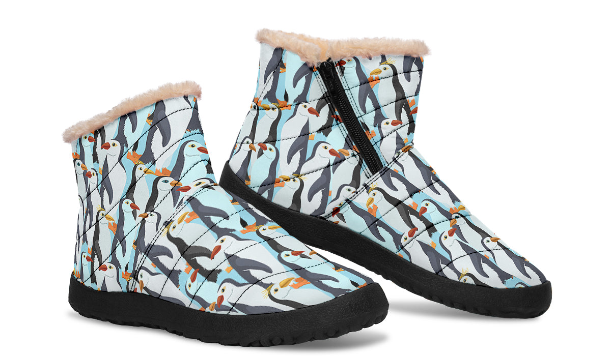 Penguin Party Faux Fur Ankle Boots