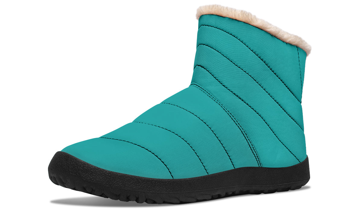 Pennyroyal Teal Faux Fur Ankle Boots