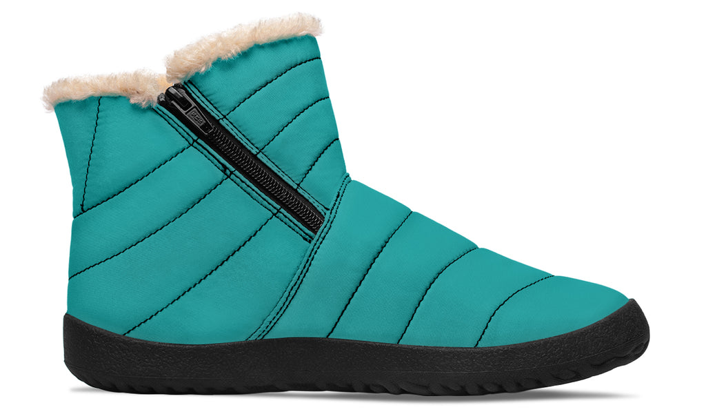 Pennyroyal Teal Faux Fur Ankle Boots