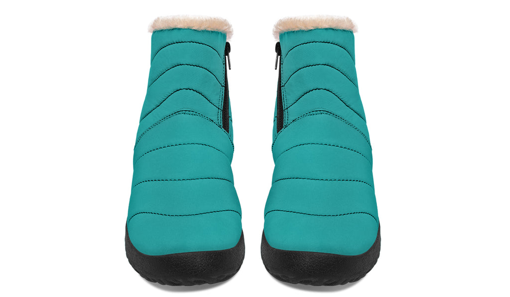 Pennyroyal Teal Faux Fur Ankle Boots
